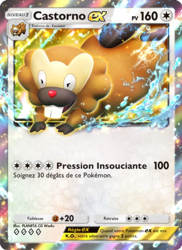 Carte Pokémon Castorno-ex 065/72 de l'extension Réjouissances Rayonnantes