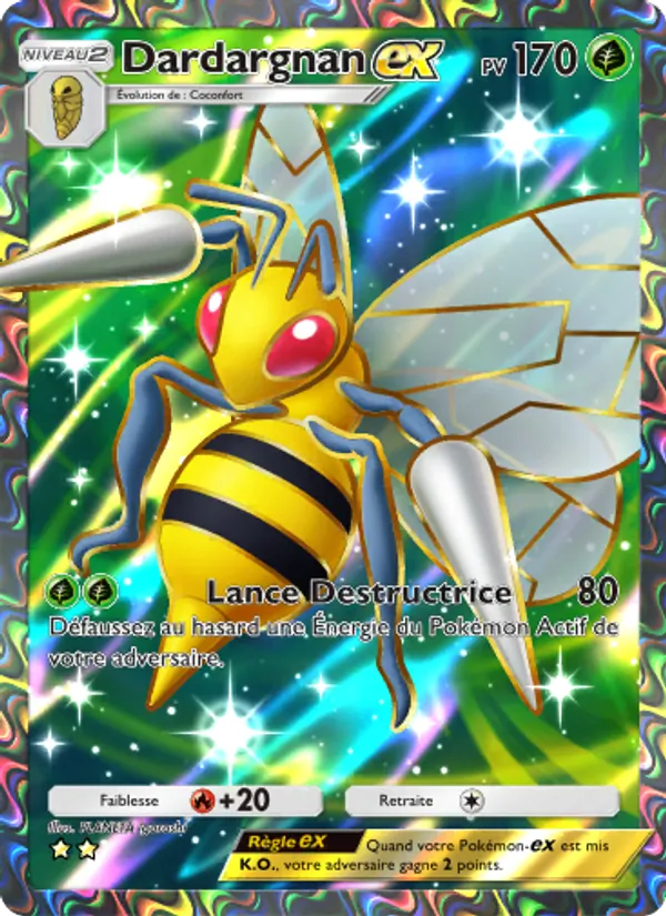 Carte Pokémon Dardargnan-ex 079/72 de l'extension Réjouissances Rayonnantes