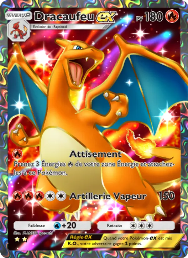 Carte Pokémon Dracaufeu-ex 080/72 de l'extension Réjouissances Rayonnantes