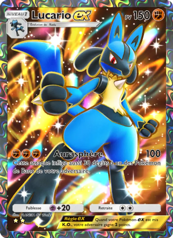 Carte Pokémon Lucario-ex 084/72 de l'extension Réjouissances Rayonnantes