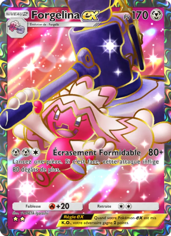 Carte Pokémon Forgelina-ex 086/72 de l'extension Réjouissances Rayonnantes