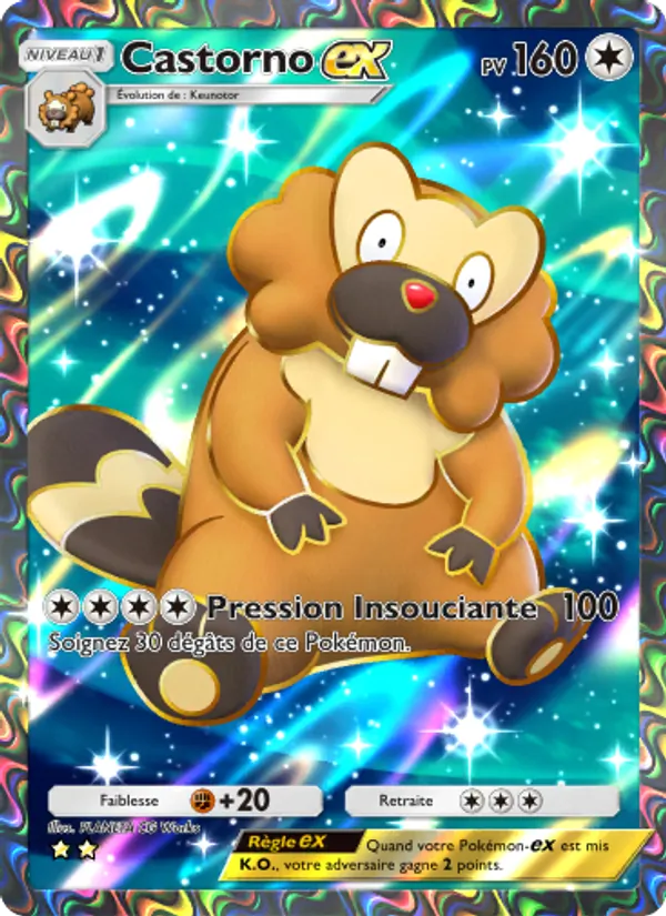 Carte Pokémon Castorno-ex 087/72 de l'extension Réjouissances Rayonnantes