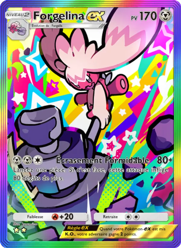Carte Pokémon Forgelina-ex 094/72 de l'extension Réjouissances Rayonnantes