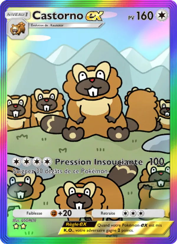 Carte Pokémon Castorno-ex 095/72 de l'extension Réjouissances Rayonnantes