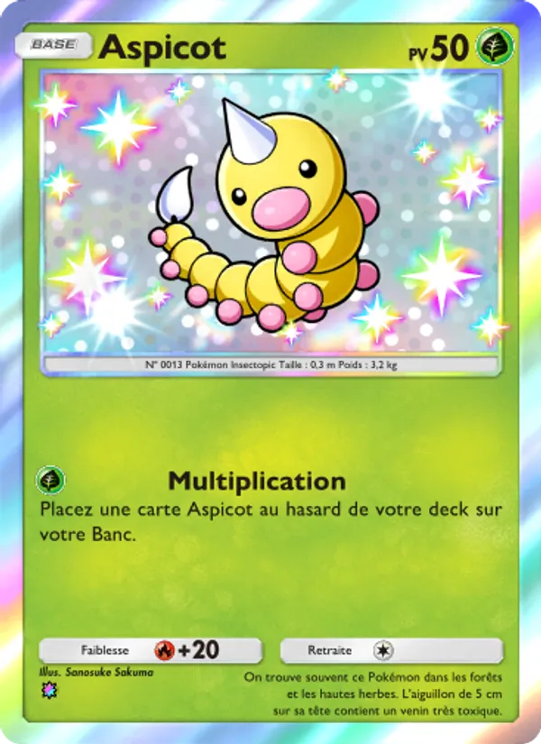 Carte Pokémon Aspicot 097/72 de l'extension Réjouissances Rayonnantes