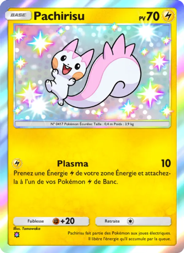 Carte Pokémon Pachirisu 103/72 de l'extension Réjouissances Rayonnantes