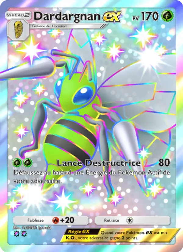 Carte Pokémon Dardargnan-ex 107/72 de l'extension Réjouissances Rayonnantes