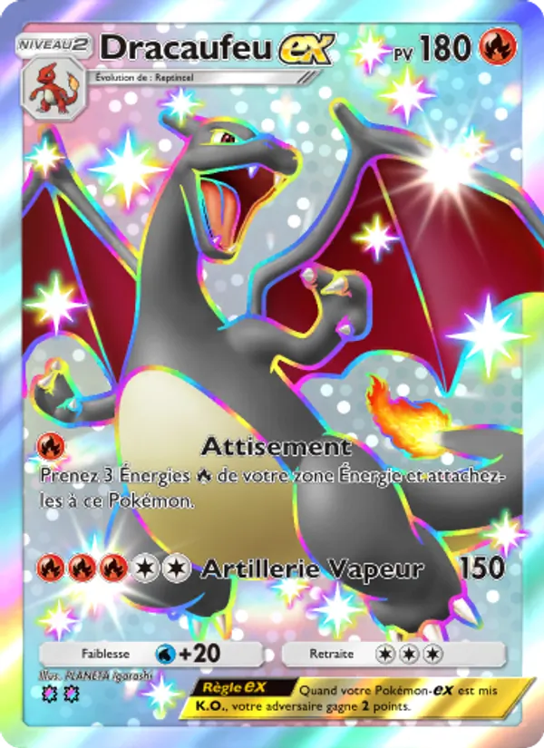 Carte Pokémon Dracaufeu-ex 108/72 de l'extension Réjouissances Rayonnantes