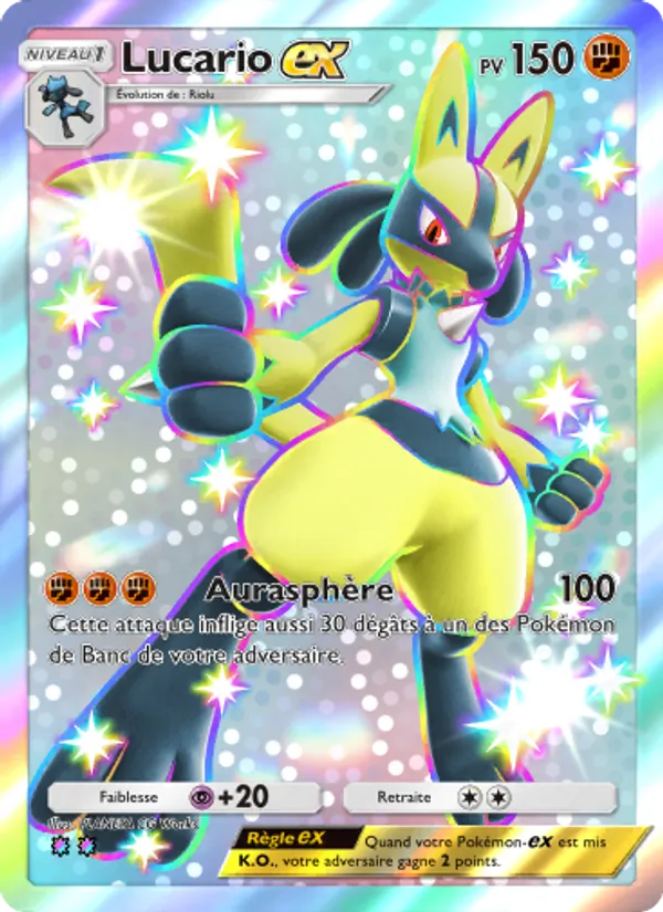 Carte Pokémon Lucario-ex 110/72 de l'extension Réjouissances Rayonnantes
