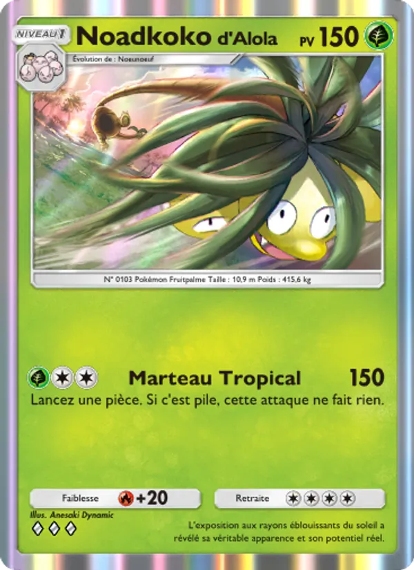 Carte Pokémon Noadkokod'Alola 002/155 de l'extension Gardiens Astraux
