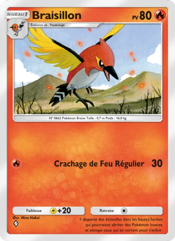 Carte Pokémon Braisillon 028/155 de l'extension Gardiens Astraux