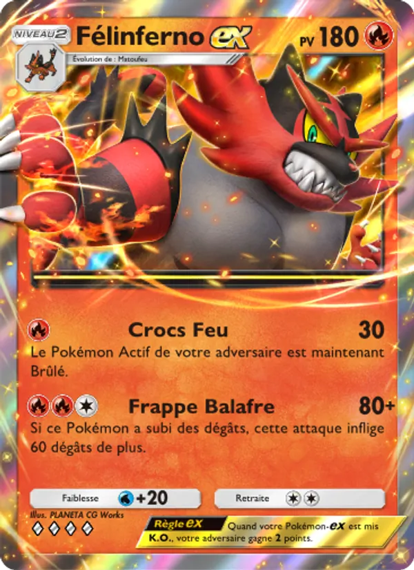 Carte Pokémon Félinferno-ex 033/155 de l'extension Gardiens Astraux
