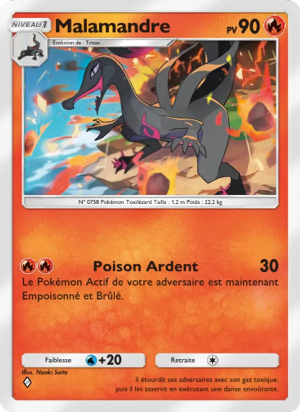 Carte Pokémon Malamandre 036/155 de l'extension Gardiens Astraux