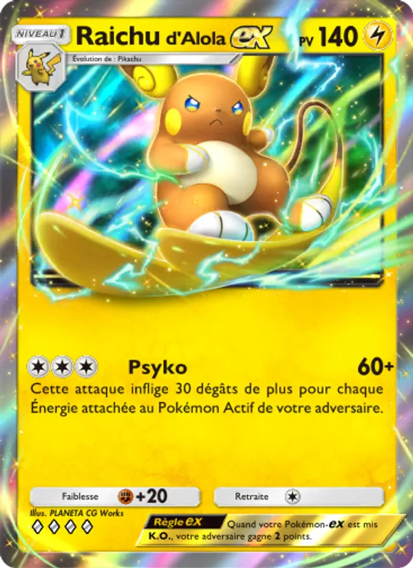 Carte Pokémon Raichud'Alola-ex 058/155 de l'extension Gardiens Astraux