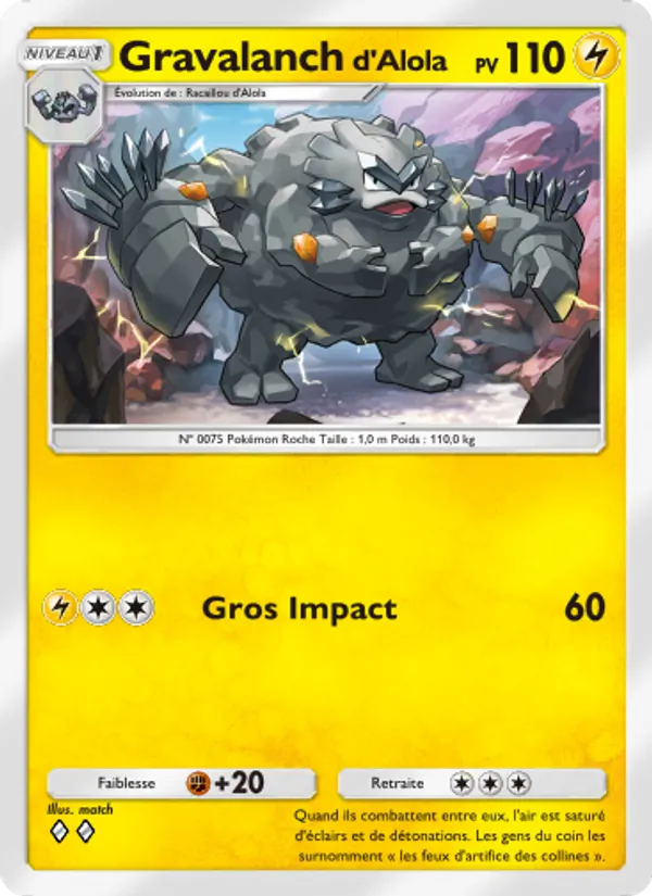 Carte Pokémon Gravalanchd'Alola 060/155 de l'extension Gardiens Astraux
