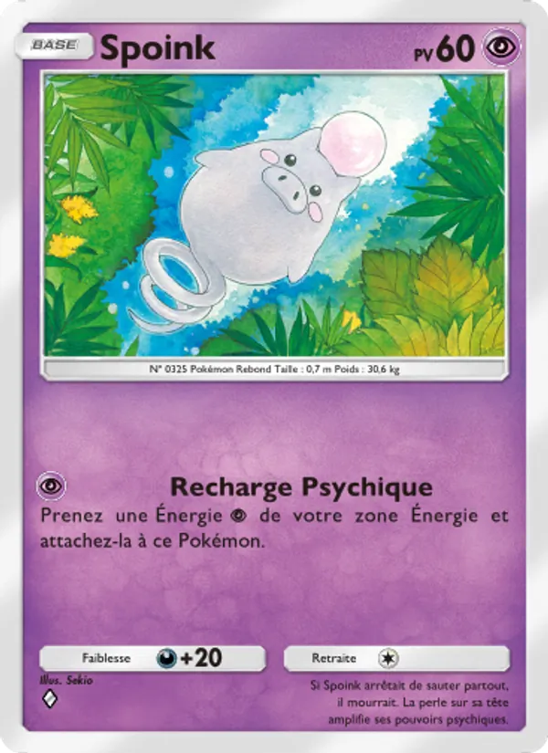 Carte Pokémon Spoink 071/155 de l'extension Gardiens Astraux