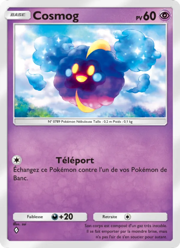 Carte Pokémon Cosmog 085/155 de l'extension Gardiens Astraux