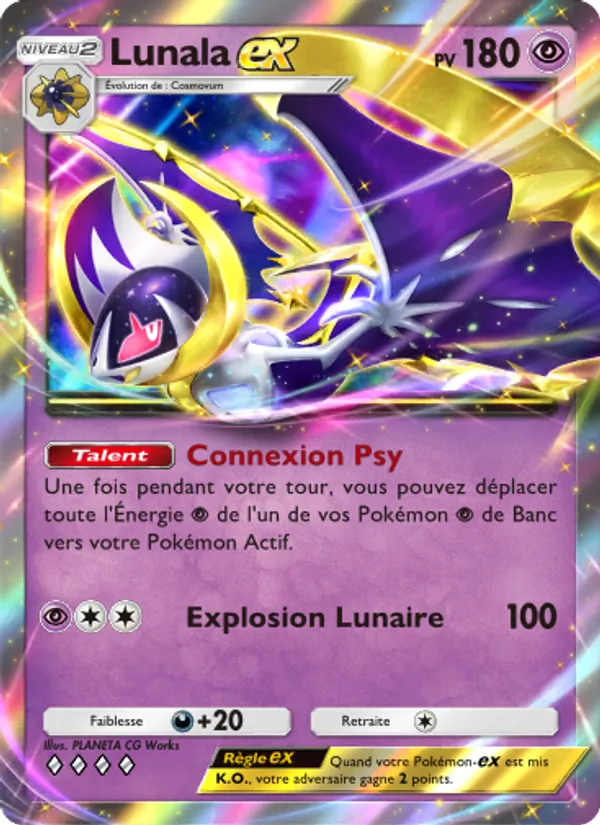 Carte Pokémon Lunala-ex 087/155 de l'extension Gardiens Astraux