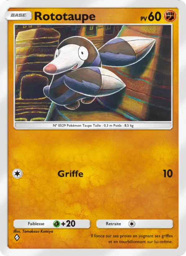 Carte Pokémon Rototaupe 093/155 de l'extension Gardiens Astraux