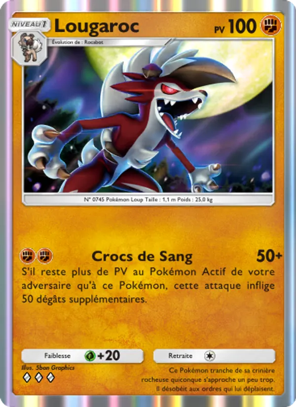 Carte Pokémon Lougaroc 101/155 de l'extension Gardiens Astraux