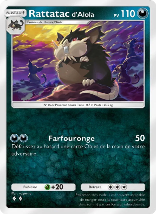 Carte Pokémon Rattatacd'Alola 107/155 de l'extension Gardiens Astraux