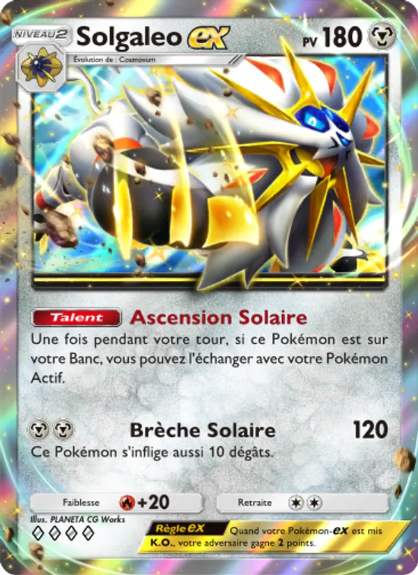 Carte Pokémon Solgaleo-ex 122/155 de l'extension Gardiens Astraux