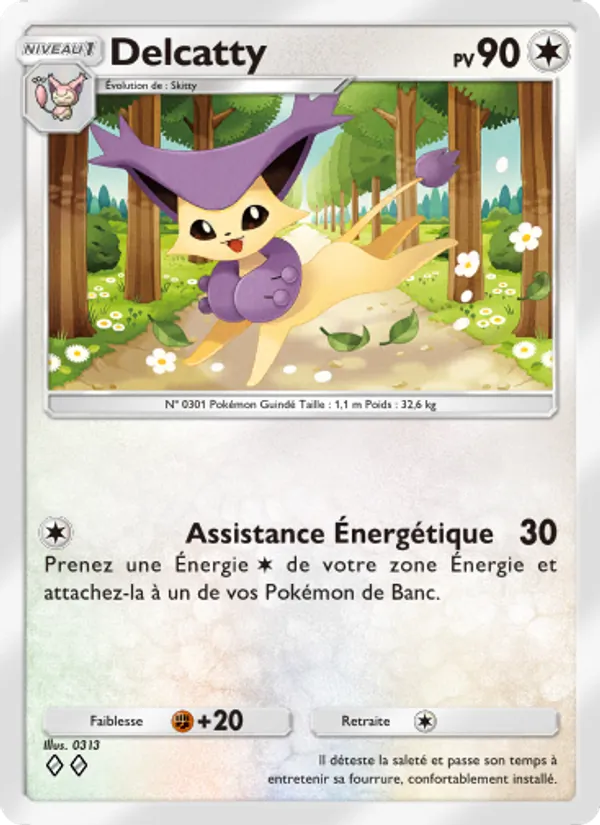 Carte Pokémon Delcatty 130/155 de l'extension Gardiens Astraux