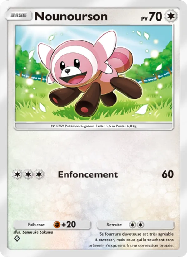Carte Pokémon Nounourson 138/155 de l'extension Gardiens Astraux