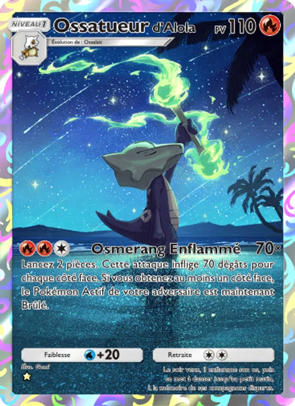 Carte Pokémon Ossatueurd'Alola 160/155 de l'extension Gardiens Astraux