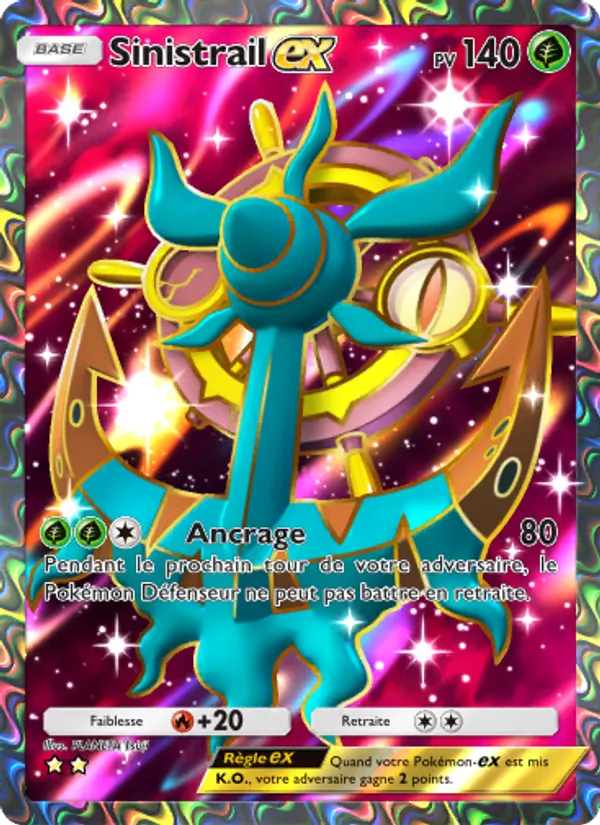 Carte Pokémon Sinistrail-ex 181/155 de l'extension Gardiens Astraux