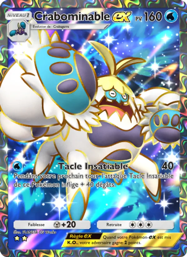 Carte Pokémon Crabominable-ex 183/155 de l'extension Gardiens Astraux