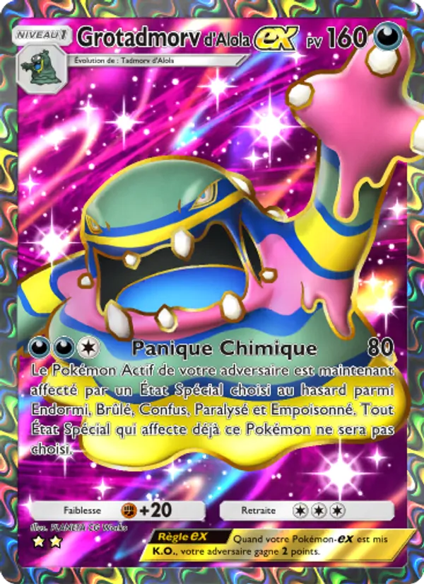 Carte Pokémon Grotadmorvd'Alola-ex 188/155 de l'extension Gardiens Astraux