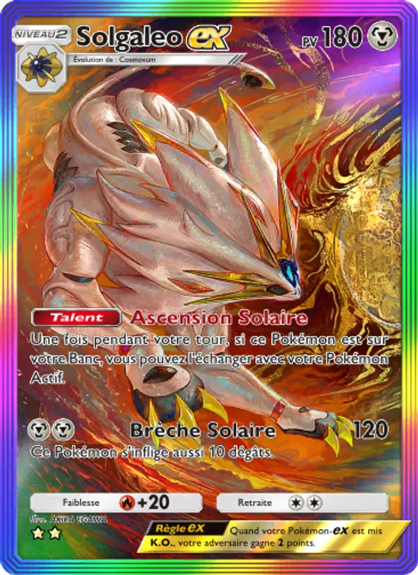 Carte Pokémon Solgaleo-ex 207/155 de l'extension Gardiens Astraux