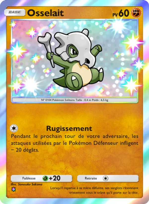 Carte Pokémon Osselait 226/155 de l'extension Gardiens Astraux