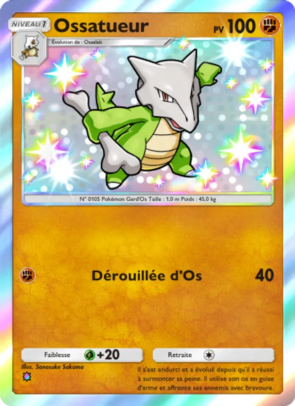 Carte Pokémon Ossatueur 227/155 de l'extension Gardiens Astraux