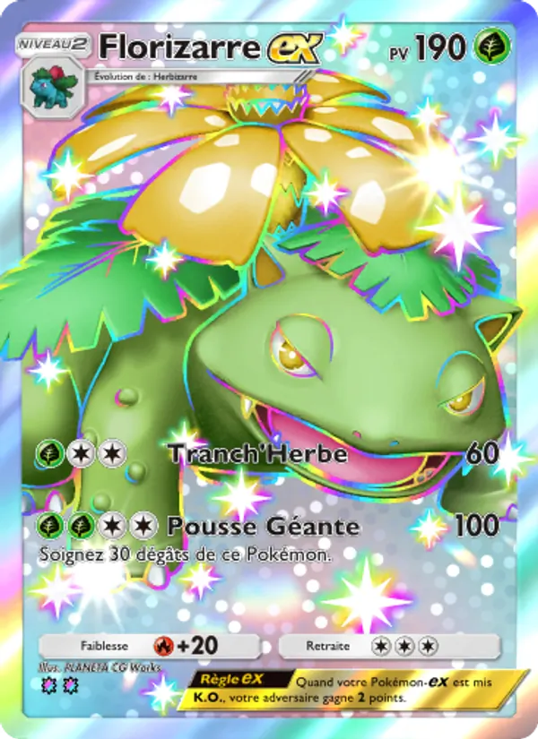 Carte Pokémon Florizarre-ex 230/155 de l'extension Gardiens Astraux