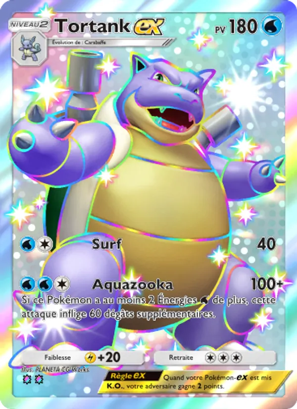 Carte Pokémon Tortank-ex 232/155 de l'extension Gardiens Astraux
