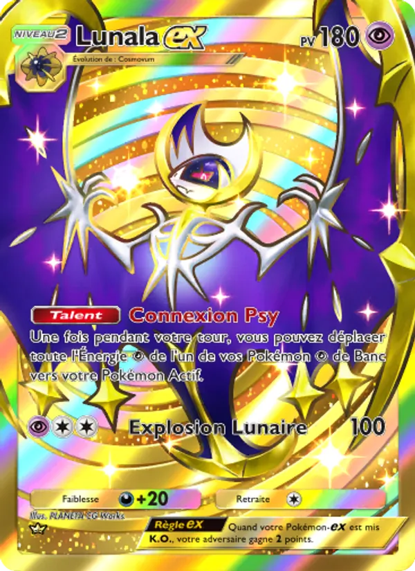 Carte Pokémon Lunala-ex 238/155 de l'extension Gardiens Astraux