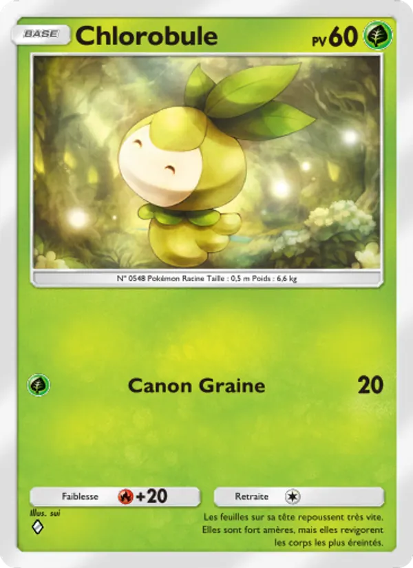 Carte Pokémon Chlorobule 001/69 de l'extension Crise Interdimensionnelle