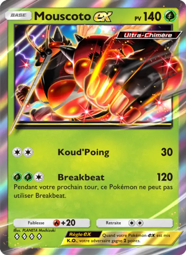 Carte Pokémon Mouscoto-ex 006/69 de l'extension Crise Interdimensionnelle