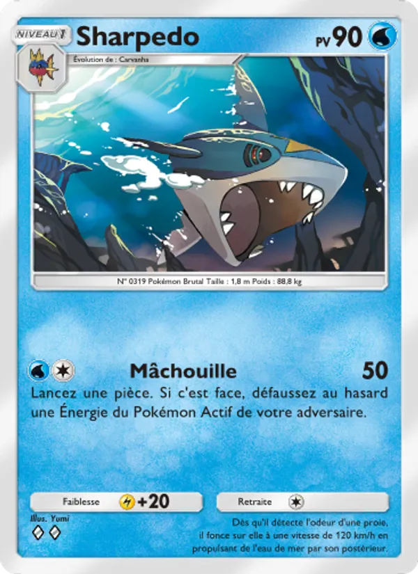 Carte Pokémon Sharpedo 012/69 de l'extension Crise Interdimensionnelle