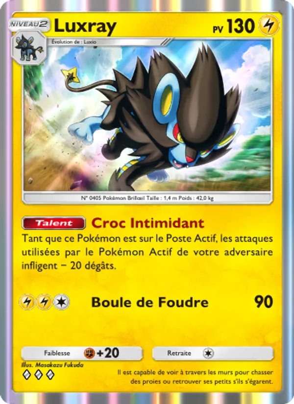 Carte Pokémon Luxray 015/69 de l'extension Crise Interdimensionnelle