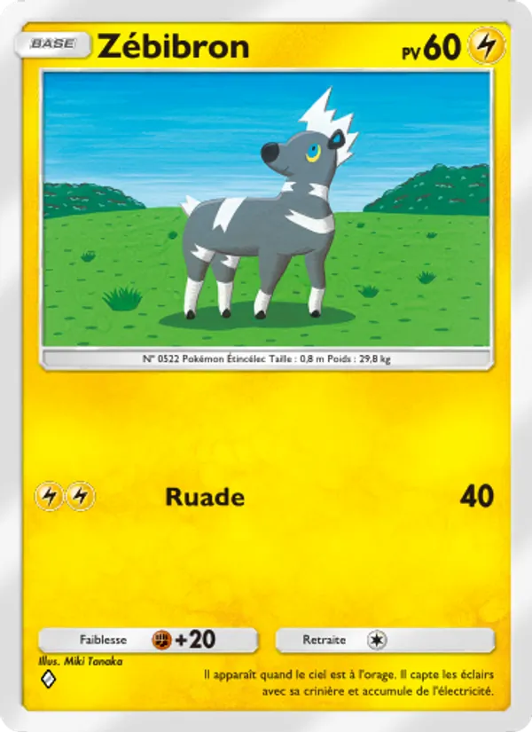 Carte Pokémon Zébibron 016/69 de l'extension Crise Interdimensionnelle