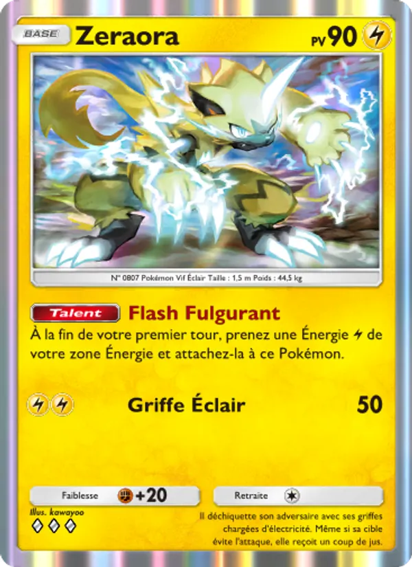 Carte Pokémon Zeraora 021/69 de l'extension Crise Interdimensionnelle