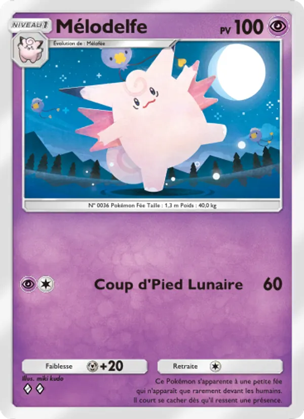 Carte Pokémon Mélodelfe 023/69 de l'extension Crise Interdimensionnelle