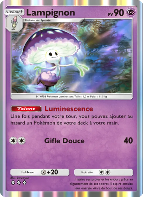 Carte Pokémon Lampignon 027/69 de l'extension Crise Interdimensionnelle