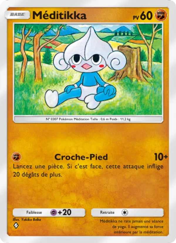Carte Pokémon Méditikka 028/69 de l'extension Crise Interdimensionnelle
