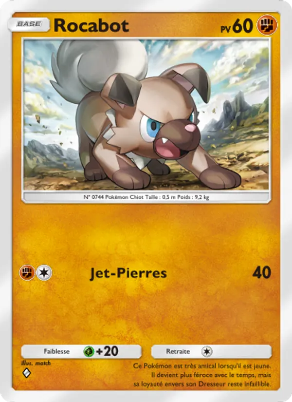 Carte Pokémon Rocabot 032/69 de l'extension Crise Interdimensionnelle