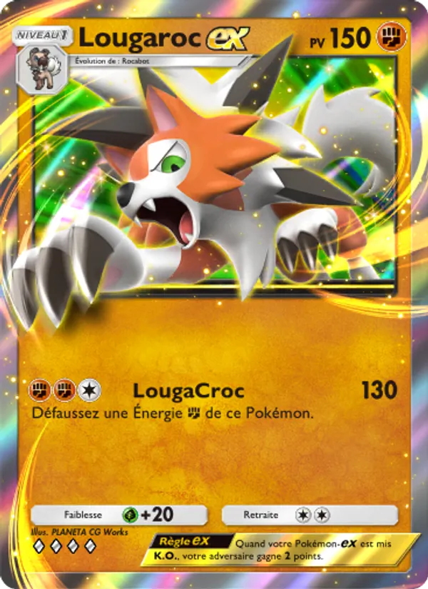 Carte Pokémon Lougaroc-ex 033/69 de l'extension Crise Interdimensionnelle
