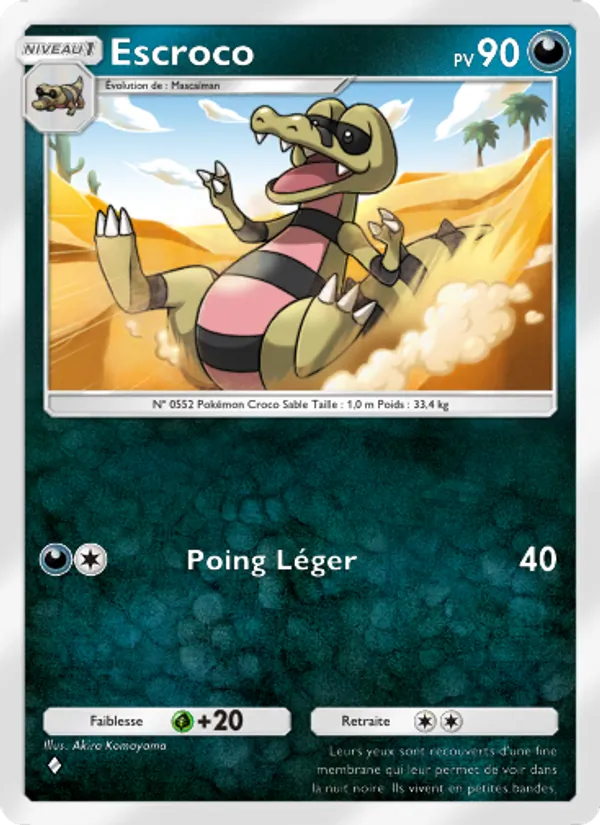 Carte Pokémon Escroco 040/69 de l'extension Crise Interdimensionnelle
